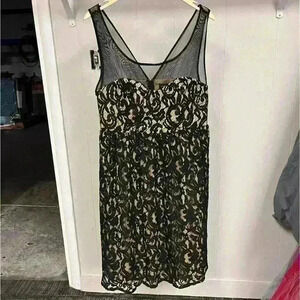 Torrid Black Floral Lace Nylon Sleeveless Dress Size 12 * As IS